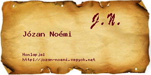 Józan Noémi névjegykártya
